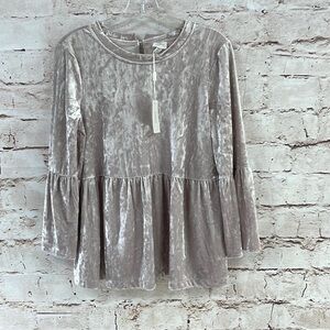 Cupio Crushed Velvet Stretch Top NWT